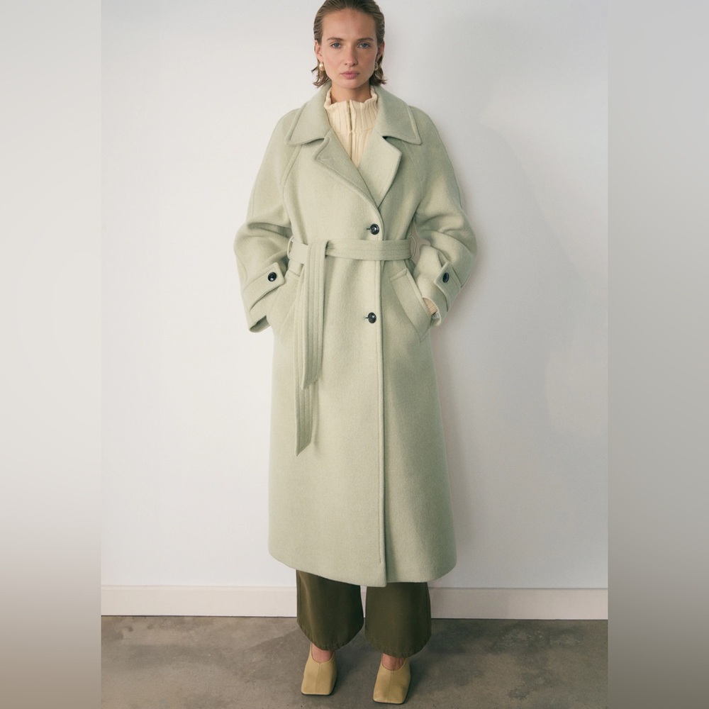 MANGO Woollen Coat with Belt